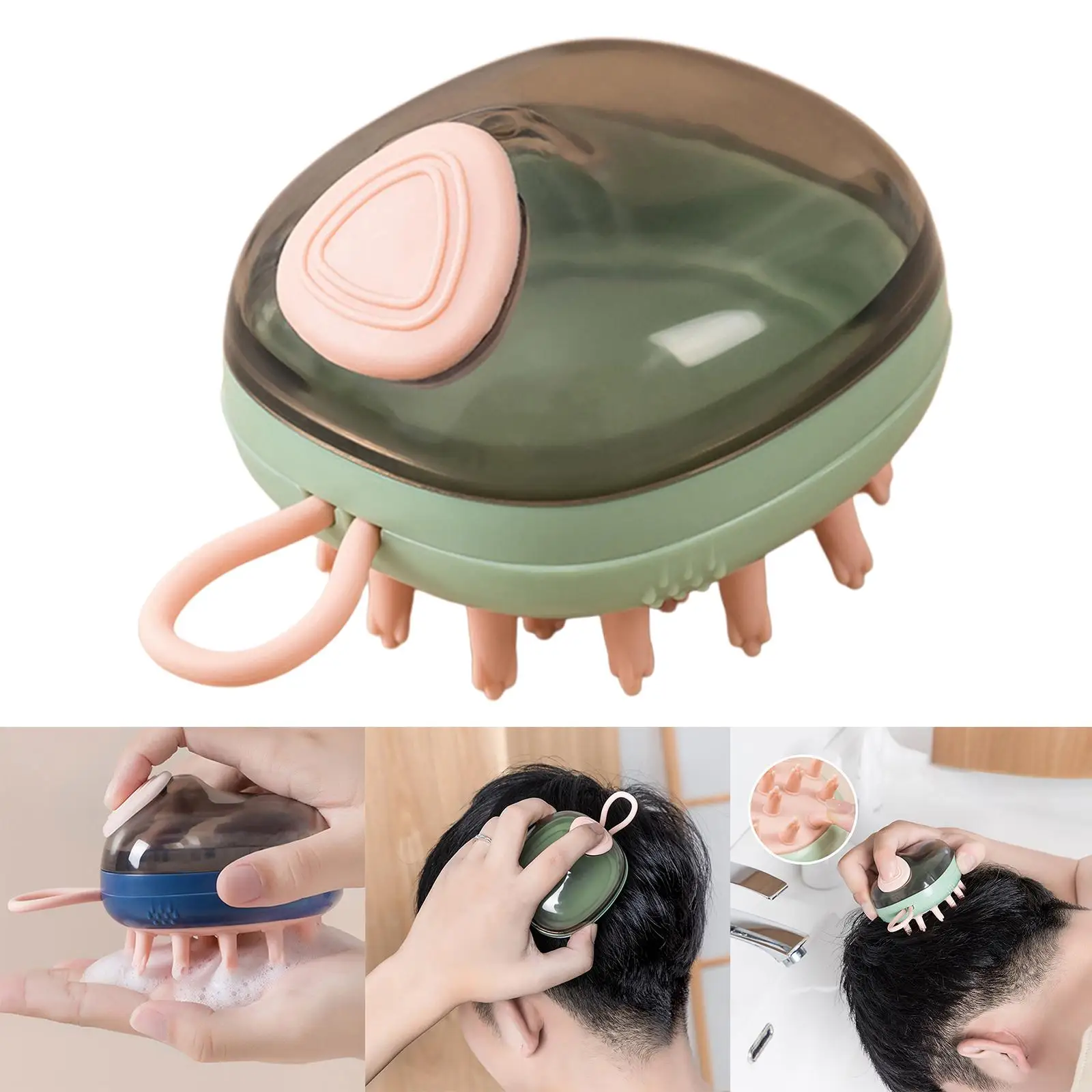 

Щетка для шампуня для волос, искусственная, с мягкой гибкой силиконовой щетиной, уход за кожей головы