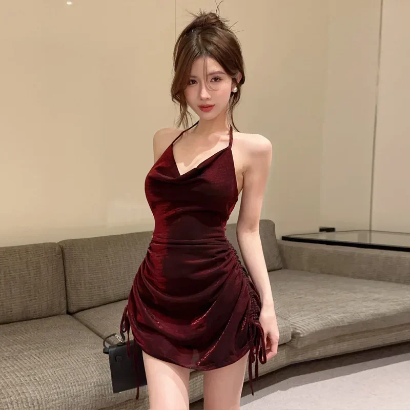 2024 женское облегающее платье с открытой спиной и шнурком Pure Desire сексуальное