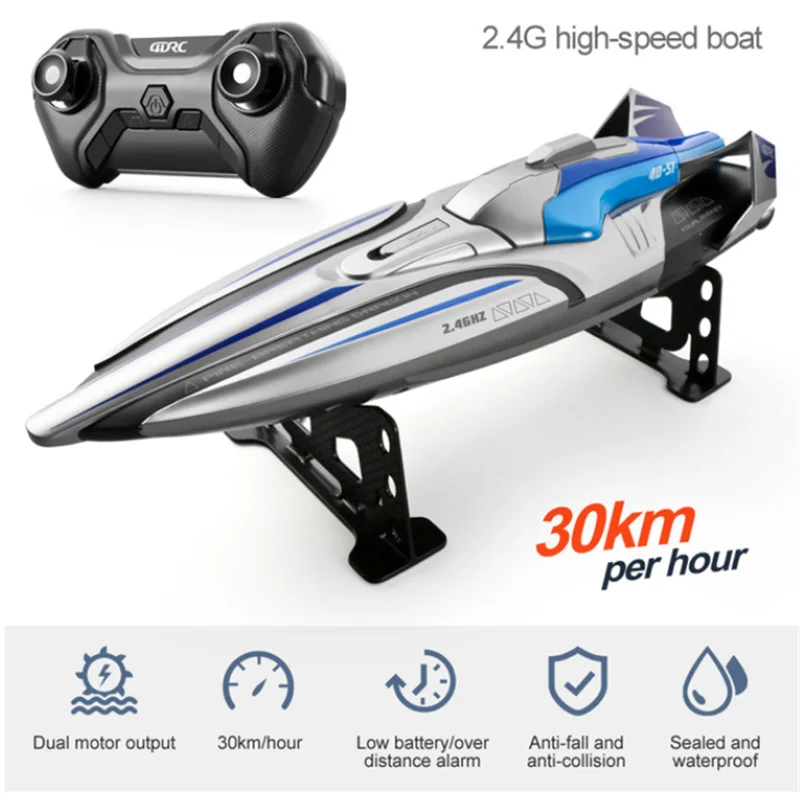 

Promo 30KM/H RC High Speed Racing Boat Speedboat Remote Control Ship Water Game Toys Children Birthday Gifts drop ship
