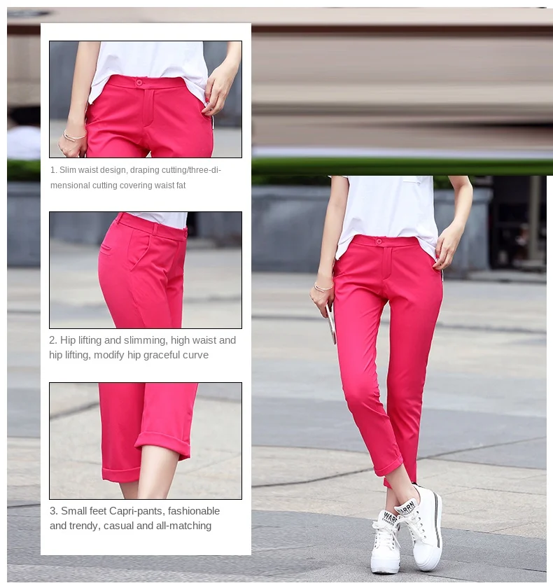 Ms summer new golf trousers casual elastic quick-drying cultivate one's morality nine minutes of pants