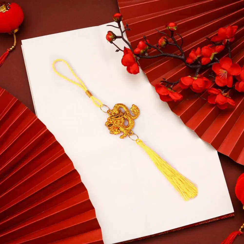 

Chinese Zodiac Pendant Dragon Pendant Lucky Mascot Fine Workmanship Tassel Ornament for Creating An New Year Gift Festive Dragon