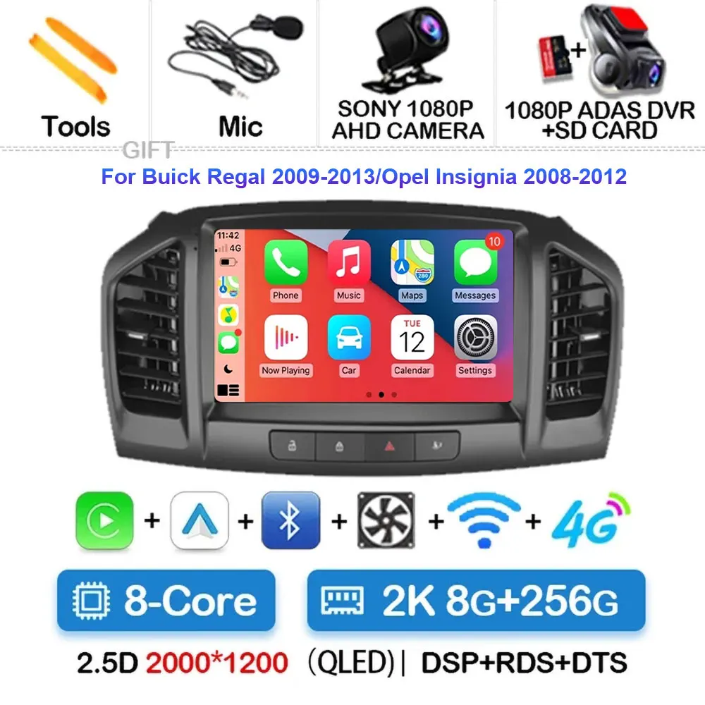 

Автомобильный радиоприемник Android 15, мультимедийный видеоплеер для Buick Regal 2009-2013/Opel Insignia 2008-2012, GPS Carplay, авто стерео