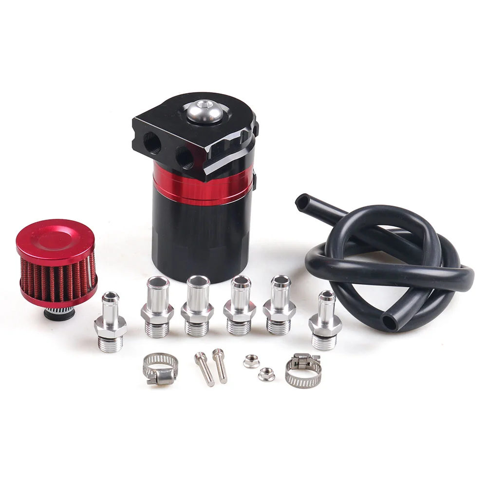 

Car Aluminum Reservoir Oil Catch Can Tank Baffled Reservoir With Filter Universal Kit