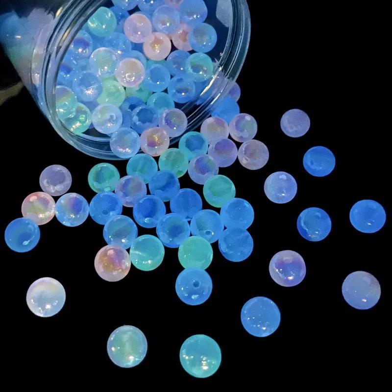 

5PCS 12MM Acrylic Colored Luminous Beads for Glow In The Dark Jewelry Making Accessories DIY Mobile Phone Chain Material