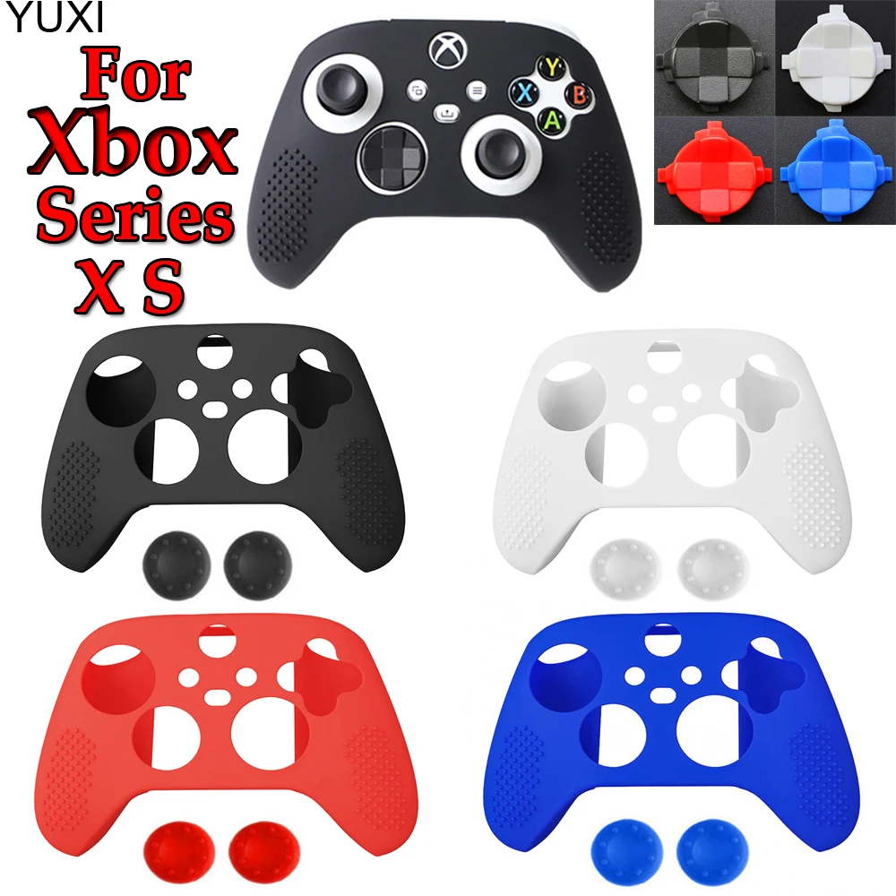 

YUXI 1set Silicone Case for XBOX Series X S Controller Anti-slip Soft Cover Skin for XBOX SX SS Parts