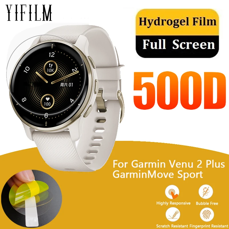 

3pcs Clear Full Screen Protector Film For Garmin Venu 2 Plus GarminMove Sport Smartwatch TPU Protective Film Guard Not Glass