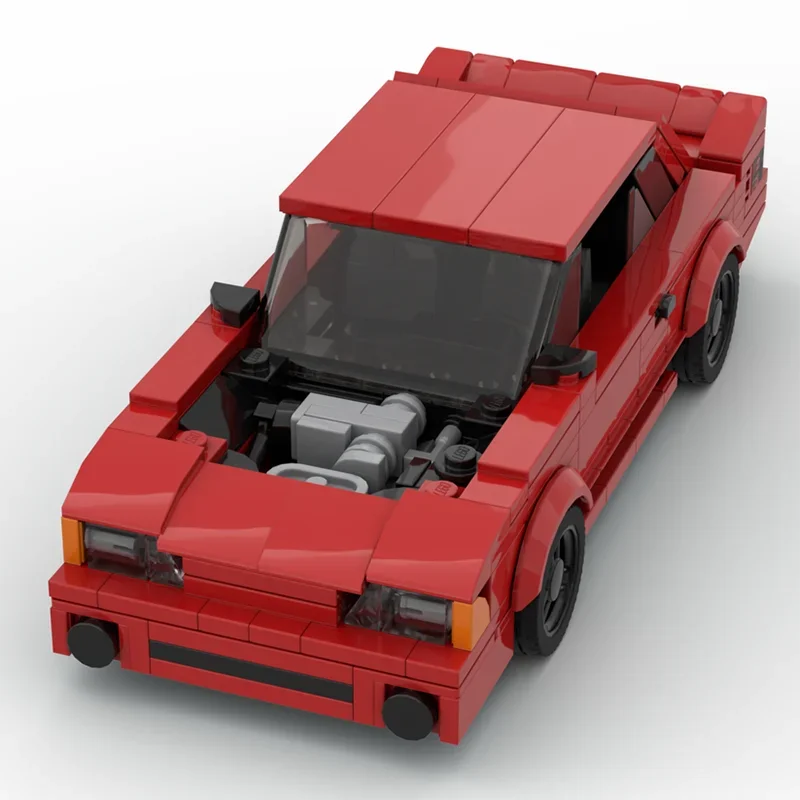 Фото 438 деталей MOC Ford Mustang Foxbody Cobra City Champions, модель-конструктор, архитектурный набор, подарок на фестиваль, игрушки-кирпичики №3