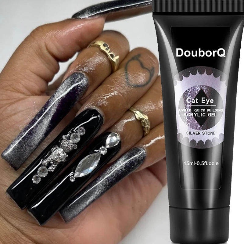 

15ml Cat Eye Crystal Extension Glue Diamond Nail UA LED Gel Flashing Galaxy Nail Glue Shiny Bright Cat Eye Spar Nail Decoration