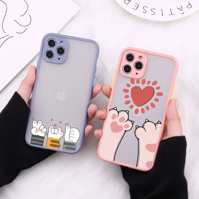 

Lovely Interesting Cartoon Cat Paw Phone Case For Iphone XS XR X 14 13 12 11 Pro Max Mini 7 8 14 Plus SE 2020 Shockproof Covers