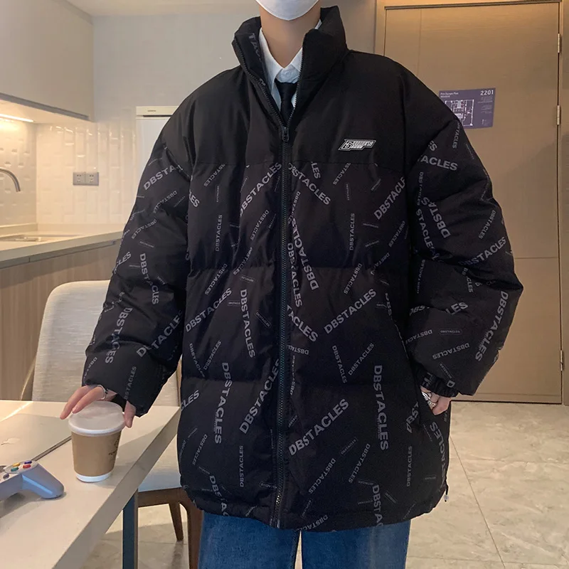 2023 Winter Jacket Men Parkas Warm Thicken Fashion Coat Harajuku Windbreaker Padded Coat Stand Collar Winter Coat Mens Clothing