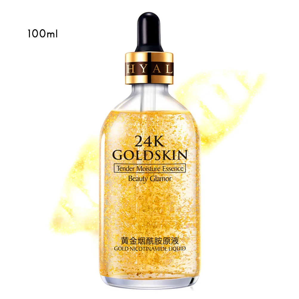 

24K Gold Anti Wrinkle Aging Serum Liquid Collagen Moisturizing Hyaluronic Acid Shrinking Pores Nicotinamide Liquid