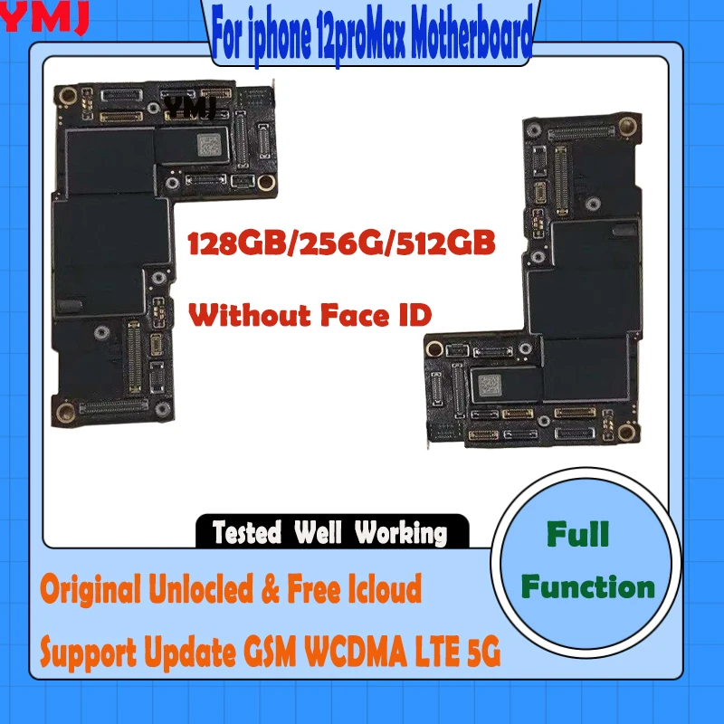 

Full Chips Tested Working Motherboard For IPhone 12 PRO MAX Mainboard Original Unlocked Clean Icloud Logic Board With/No Face ID