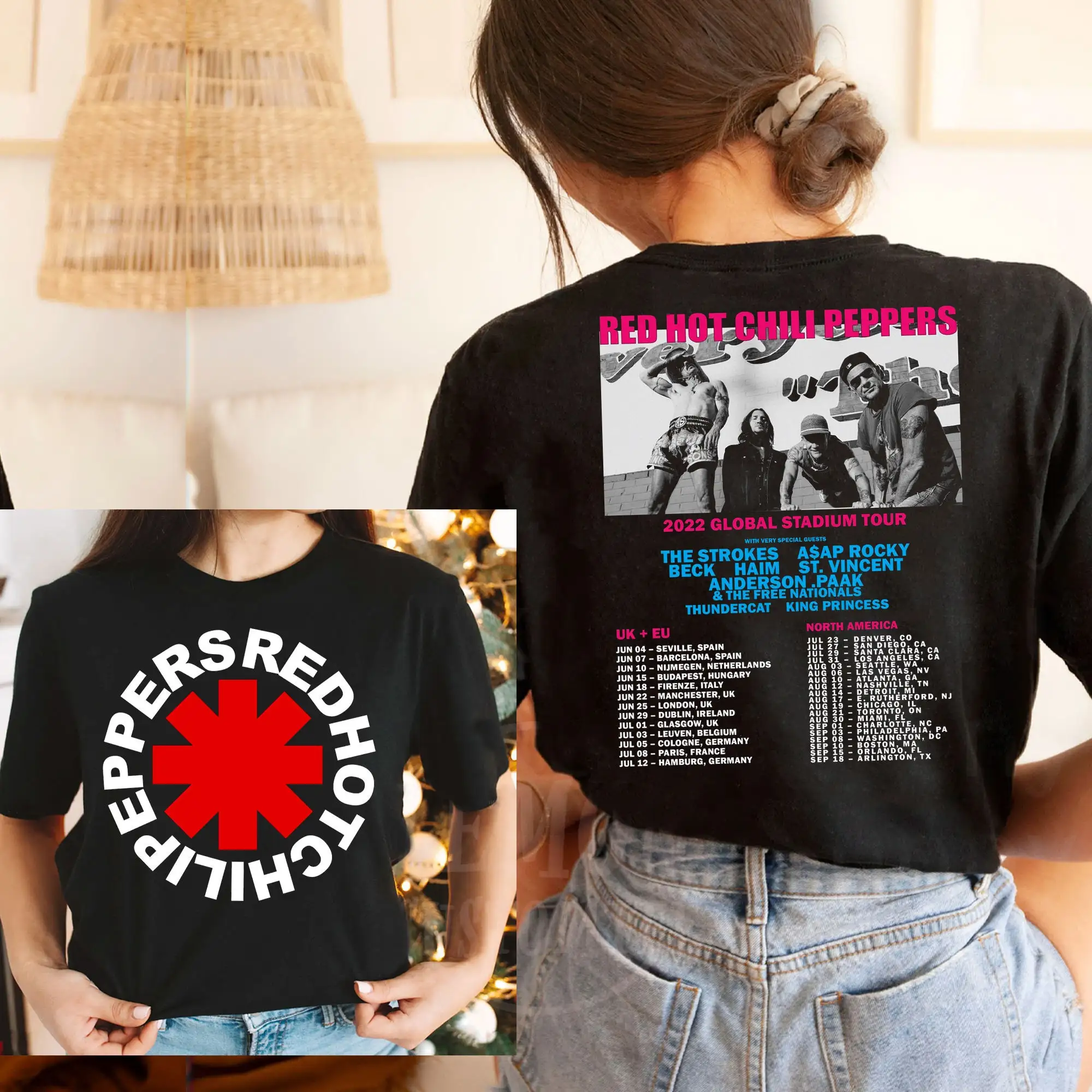 

Amazing Male Tees Men T-shirt Casual Oversized Red-Hot-Chili-Peppers 2022 Tour T-shirt Women T-shirts Graphic Ladies T Shirt