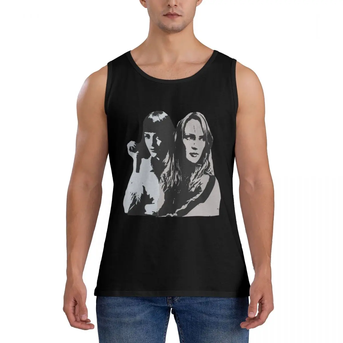 

Винтажный жилет Kill Bill Pulp, мужской спортивный жилет из чистого хлопка, креативный жилет Mia Wallace для спортзала, жилет для мышц, Новое поступлени...