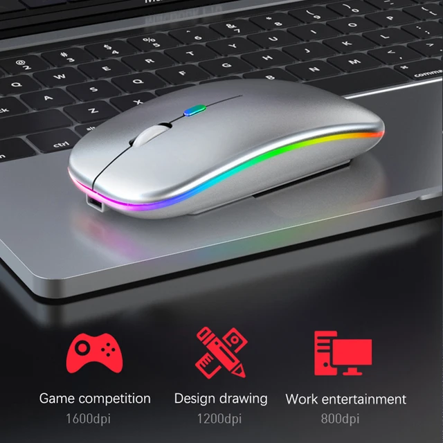 Wireless Mouse RGB Rechargeable Bluetooth Mice Wireless Computer Mause LED Backlit Ergonomic Gaming Mouse for Laptop PC 5