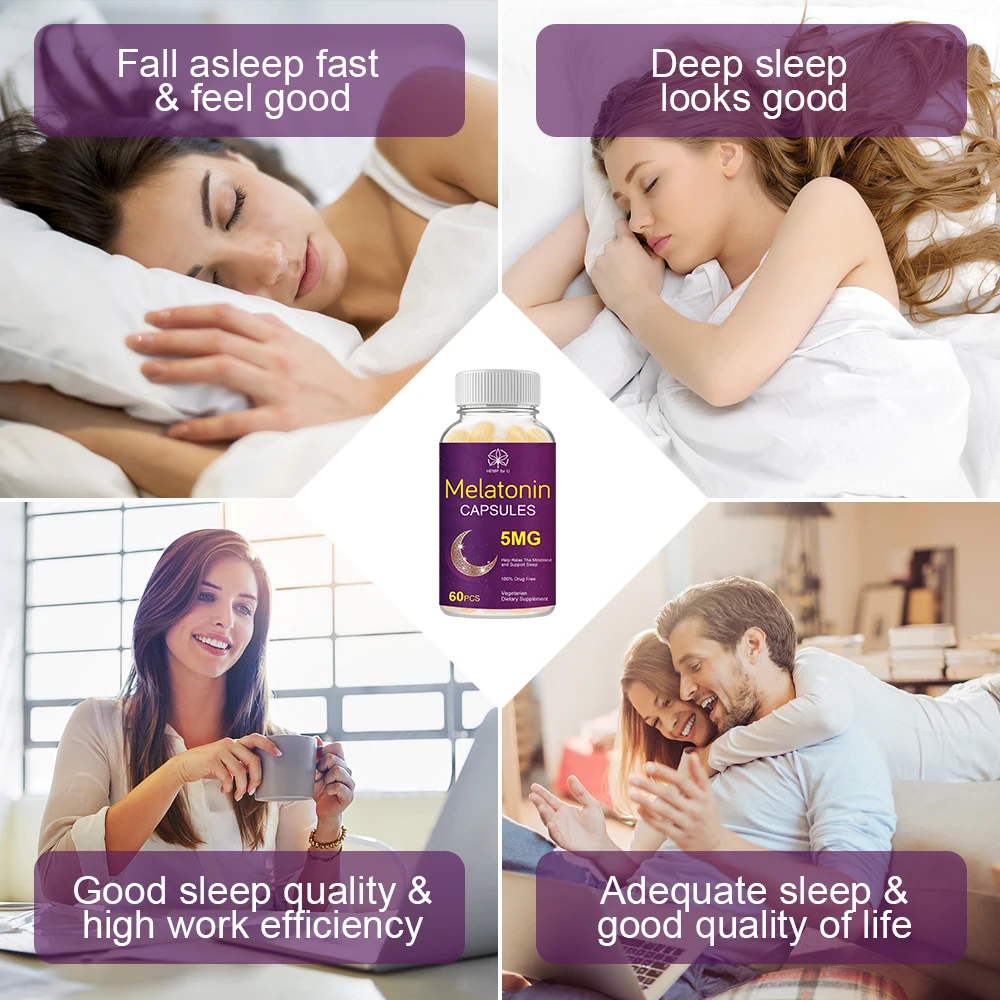 

30pcs 5Mg Melatonin Capsules Tablet Vitamin B6 Help Deep Sleep Without Side Effect Improve Insomnia Relieve Stress Vegetarian