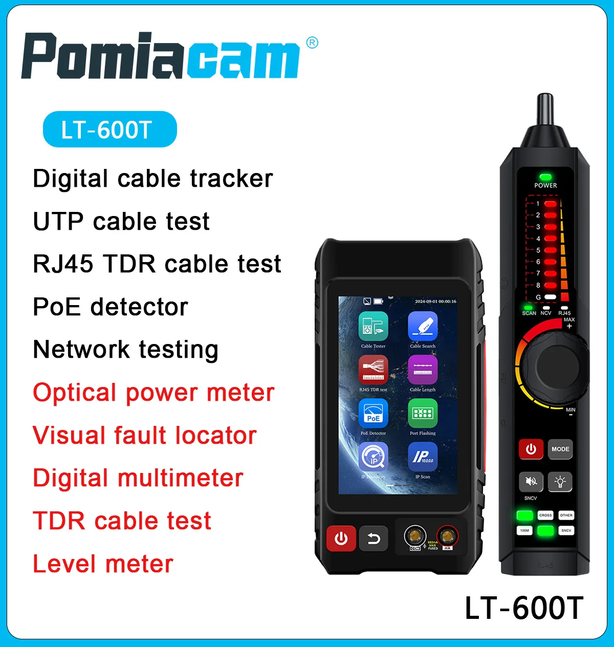 

POMIACAM LT-600 Тестер сетевого кабеля