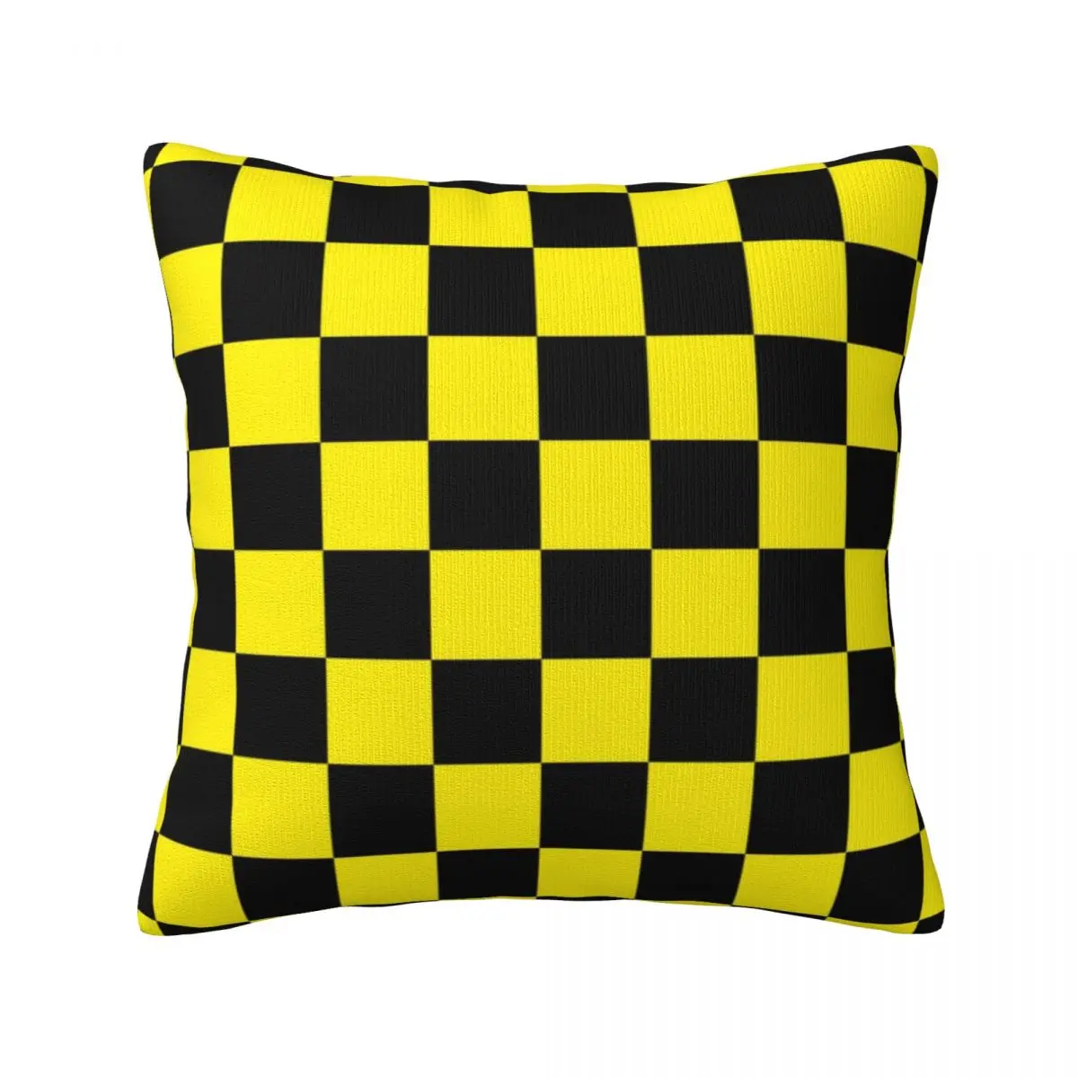 

Two Tone Black And Yellow Pillow Case Mod Checkers Decorative Polyester Pillowcase Sofa Zipper Spring Cover