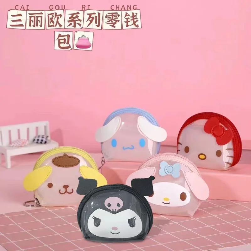 

Кавайная Sanrioed аниме серия mymelody Cinnamoroll HelloKitty милый модный прозрачный водонепроницаемый кошелек с подвеской маленький подарок