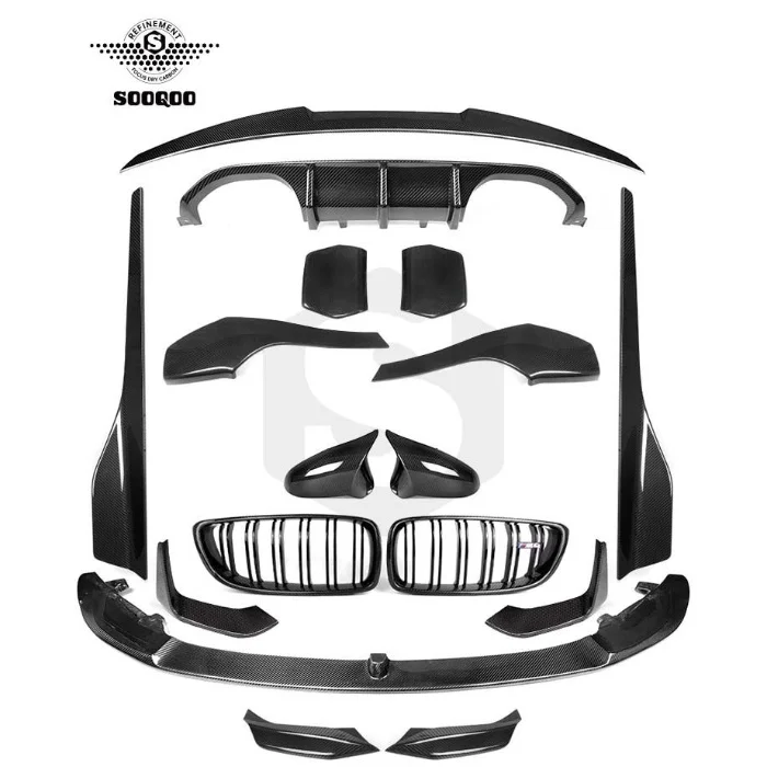 SOOQOO Высококачественный комплект из сухого углерода для настройки Bodykit M3 M4 F80 F82