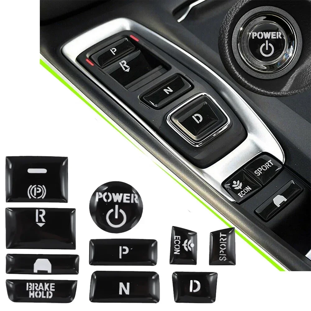 

10 шт., кнопка переключения передач, защитная крышка, наклейки для Honda Accord 2018 2019 2020 2021, сменная наклейка для салона автомобиля