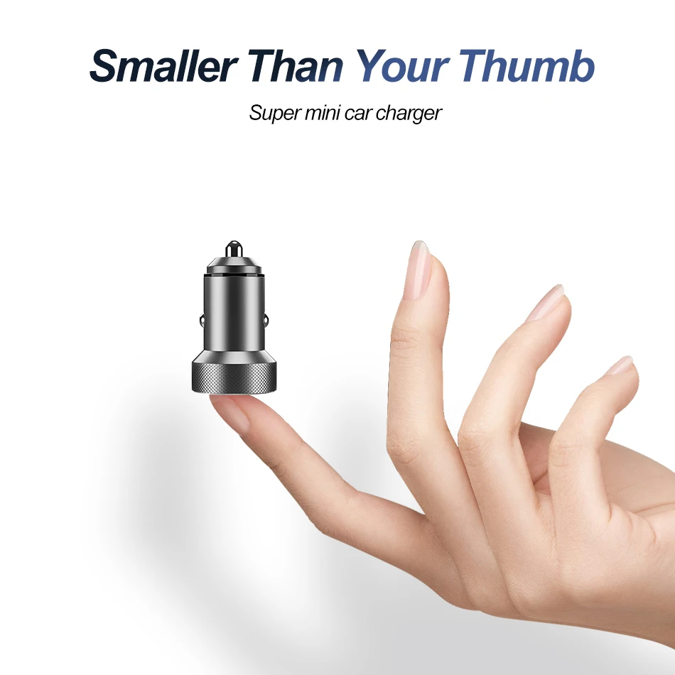 qc 3 0 metal dual usb phone car charger led digital display for iphone xiaomi samsung huawei quick charging voltage monitoring free global shipping