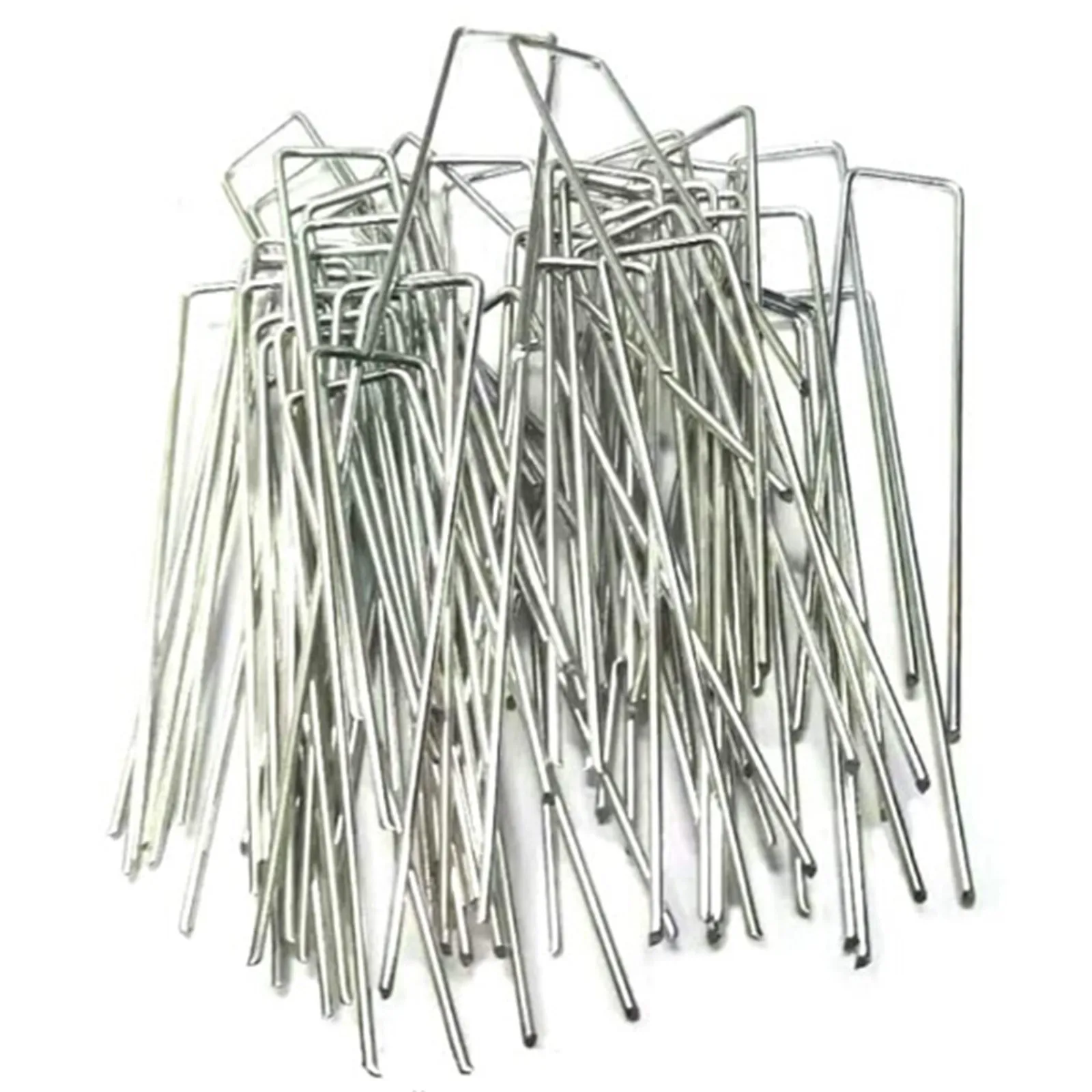 

50Pcs U-Shaped Gardening Nail Fixed Lawn Staples Artificial Grass Ground Pegs Metal Netting Garden Pipes Garden Membrane Nail