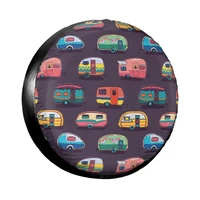 happy camper camping spare tire cover for jeep honda adventure travel car campervan waterproof dust proof car wheel covers