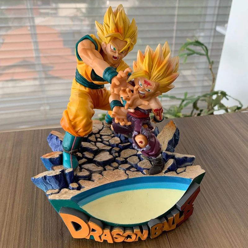

18cm Anime Dragon Ball Figure Son Goku Son Gohan Anime Model Gift Action Figure Father And Son Shock Wave Toys Children's Gifts