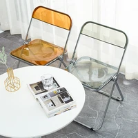 transparent folding chair acrylic crystal chair designer photo negotiation chair ins style home dining chair chairs living room