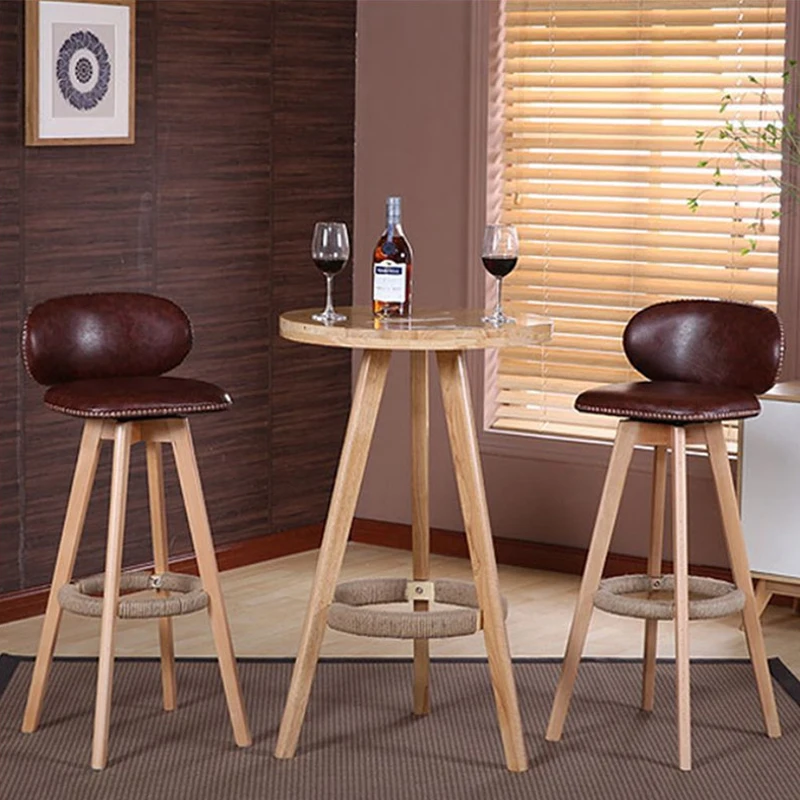 

Bar Stool Modern Minimalist Bar Chair Home Solid Wood High Stool Fashion Creative Bar Stool High Stool