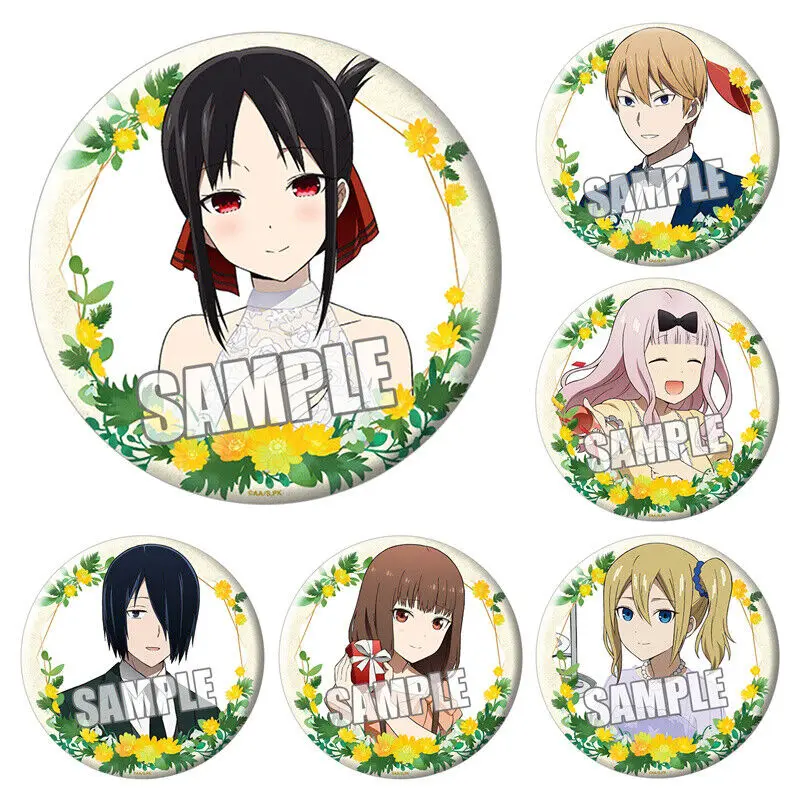 

Значок Kaguya-sama:Love Is War, 6 шт., винтовая кнопка, аксессуары для мешков, 58 мм, подарок