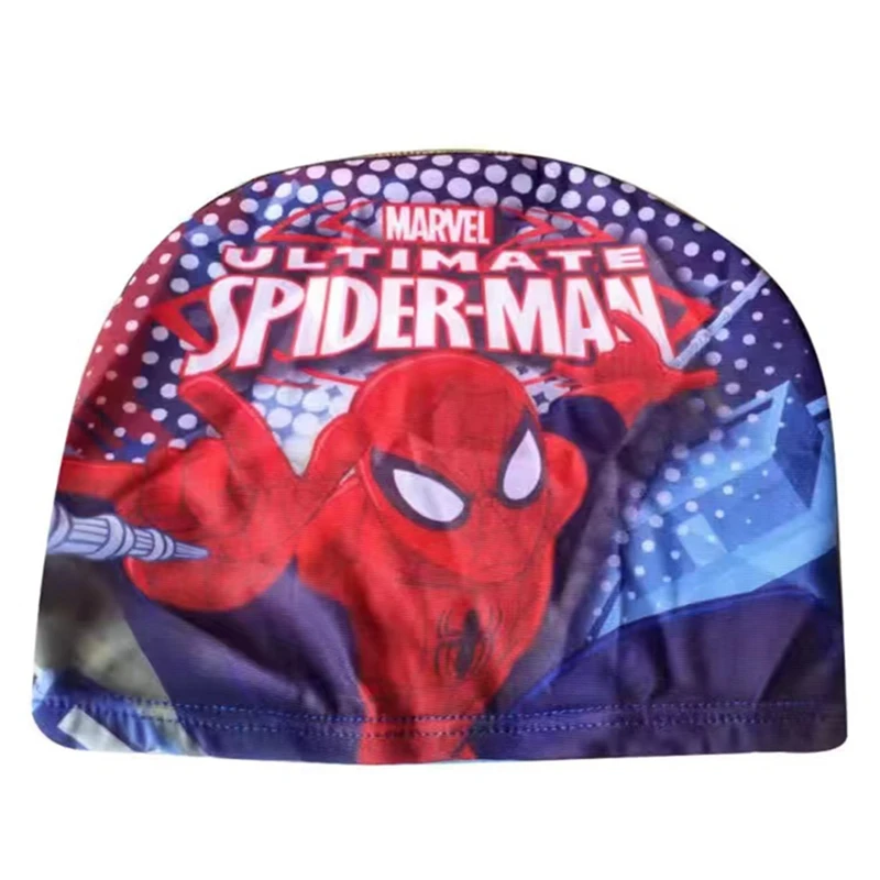 Children Sports Swimming Caps Baby Boy Girl Spiderman Captain America Mickey Minnie McQueen Cars Elsa Top Swimming Cloth Hat images - 6