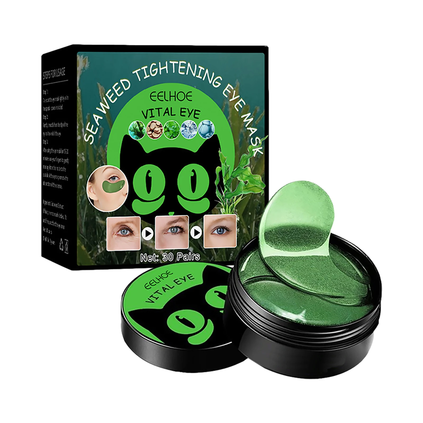 

Прозрачная маска для глаз из водорослей | Коллагеновая маска для глаз, подушечки для темных кругов | Увлажняющее средство для удаления темных кругов | Искусственная