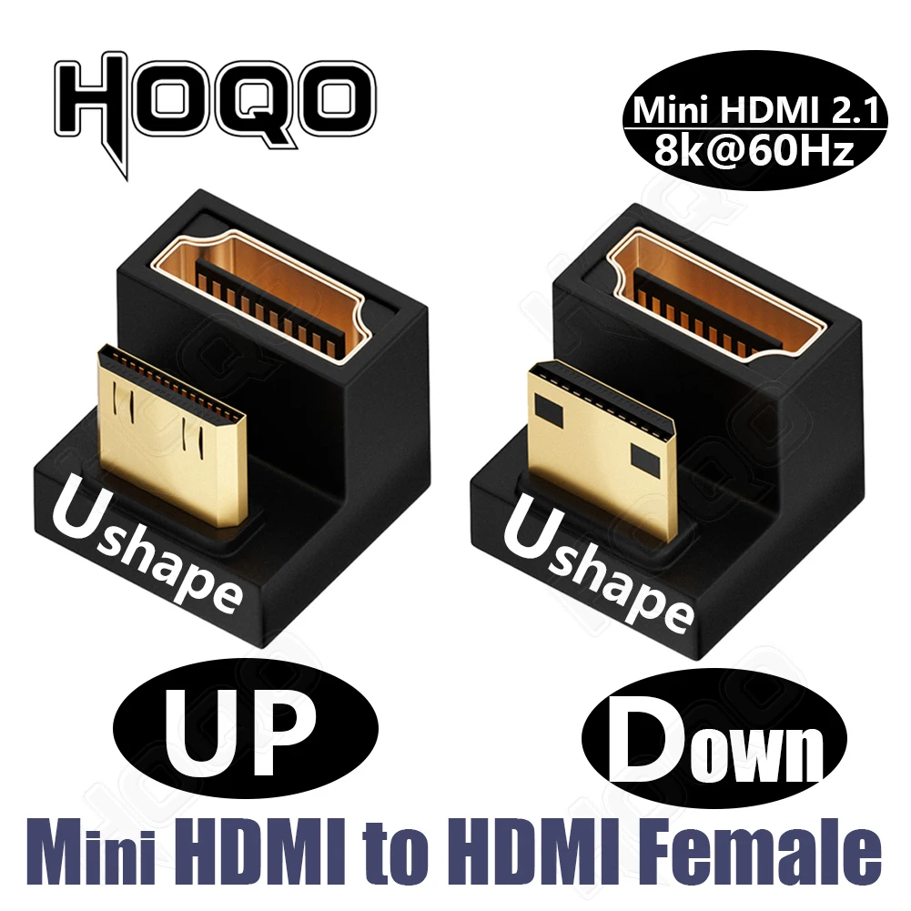 

u shape gender mini hdmi 180 degree adapter UHD 4k@120hz 8K@60Hz mini hdmi to hdmi for Z16P Portable monitor
