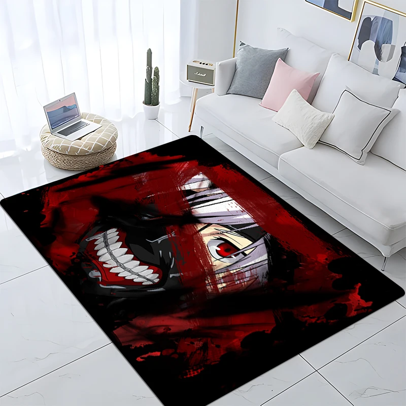 Hot Anime Tokyo Ghoul 3D Print Carpets for Living Room Bedroom Decor Carpet Soft Flannel Home Bedside Floor Mat Play Rugs Gifts