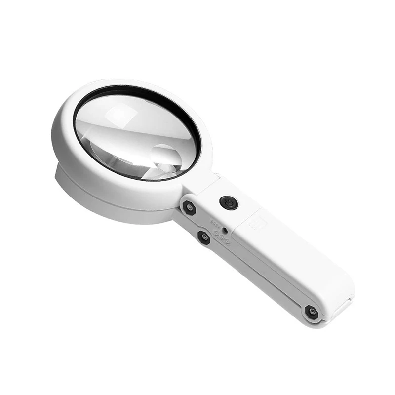 

TOP 5X Magnifier, Folding Magnifier Glass With 8 LED Lights,Magnifing Glasses For Reading, Soldering, Inspection, Coins