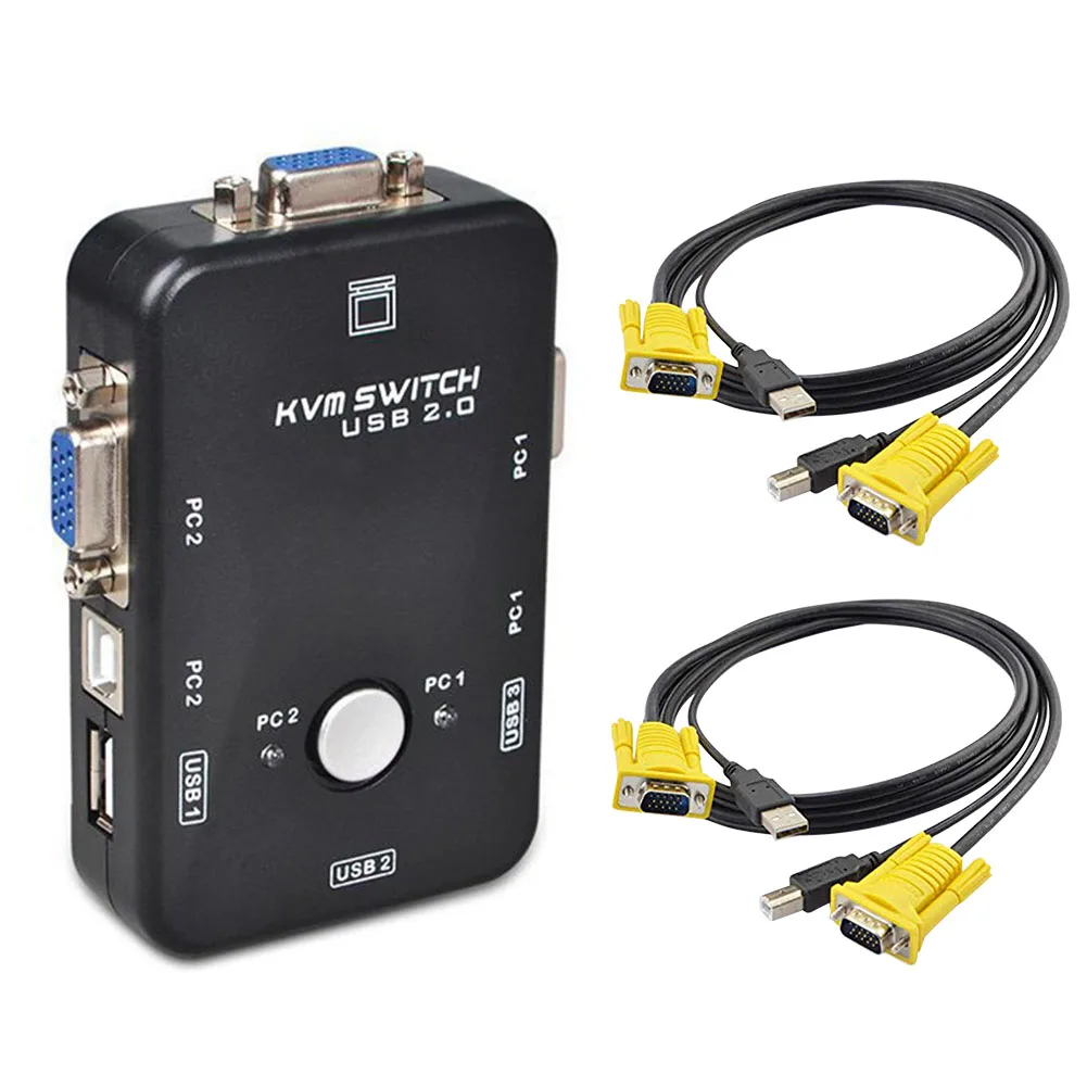 

Switch KVM Cable 2.0 KVM Switch Port W Cables For Computer Mouse Keyboard Monitor