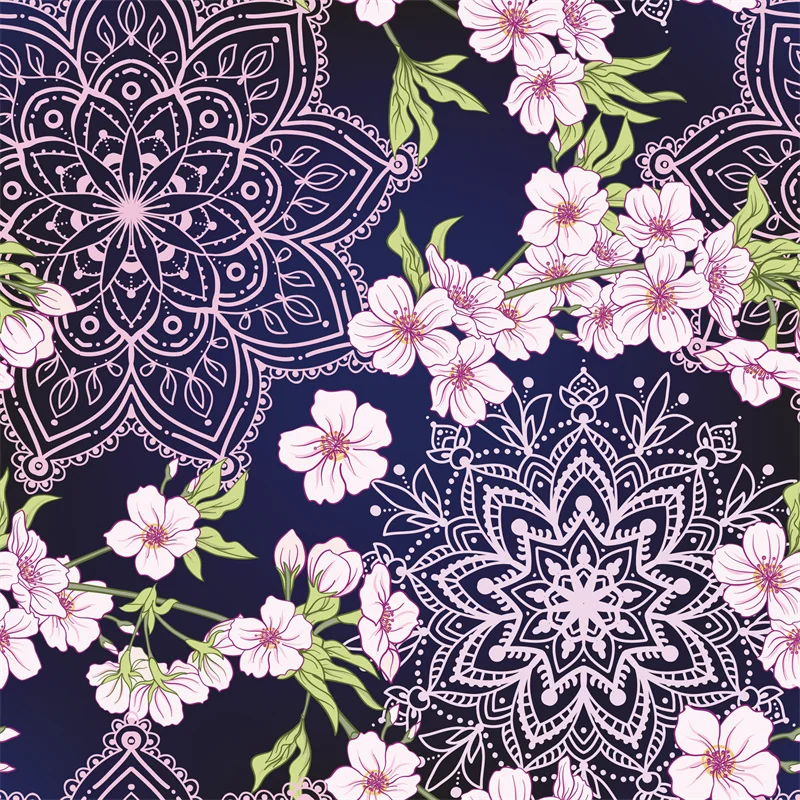 High-end swimwear clothing fabric customization Abstract line golden drawing fresh flower pattern digital printing fabric4A |