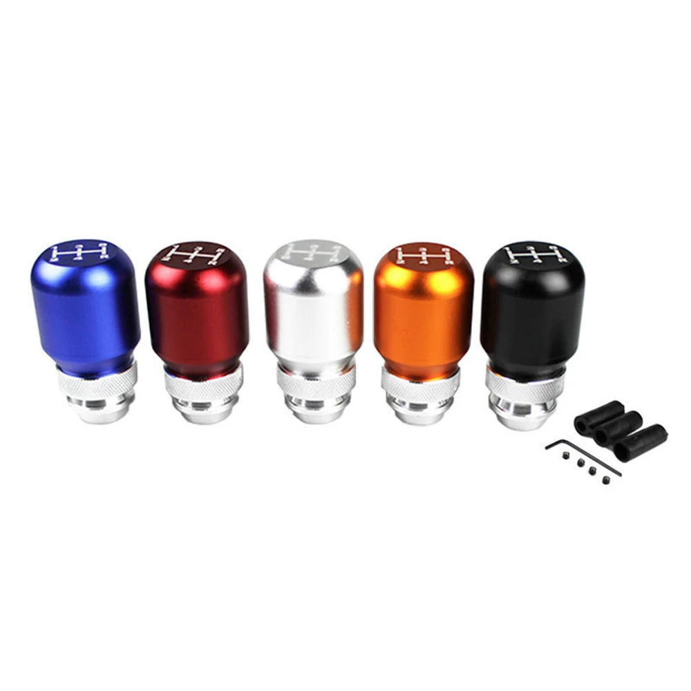 

5 Speed Universal Car Adjustable Aluminum Alloy Gear Shift Knob Head Manual Stick Shifter AT MT Fit For Honda Toyota Nissan