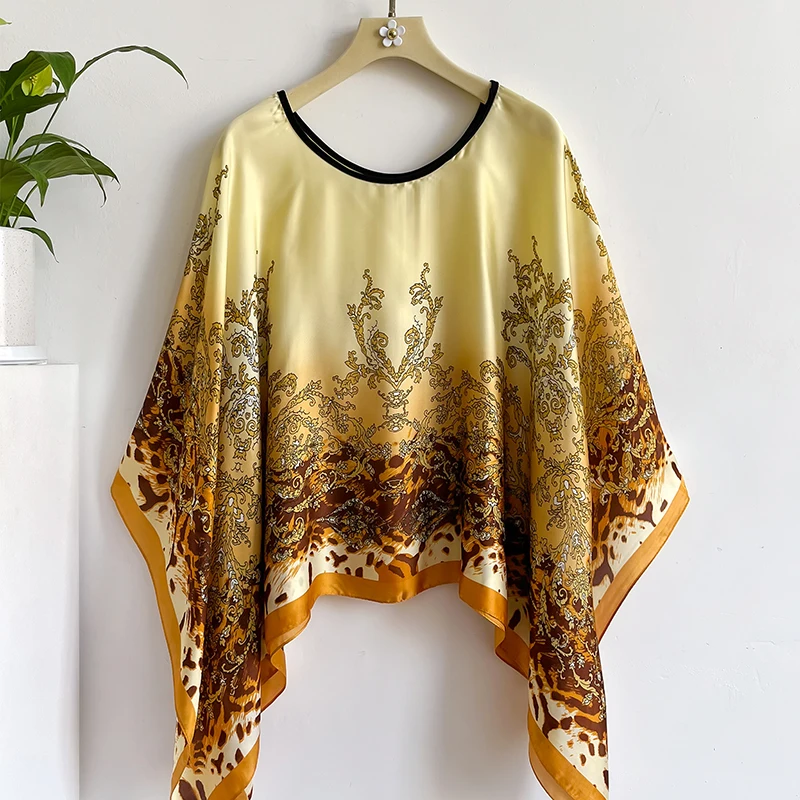 2024 Новый шелковый шарф 110x110 см роскошный брендовый дизайнерский женский