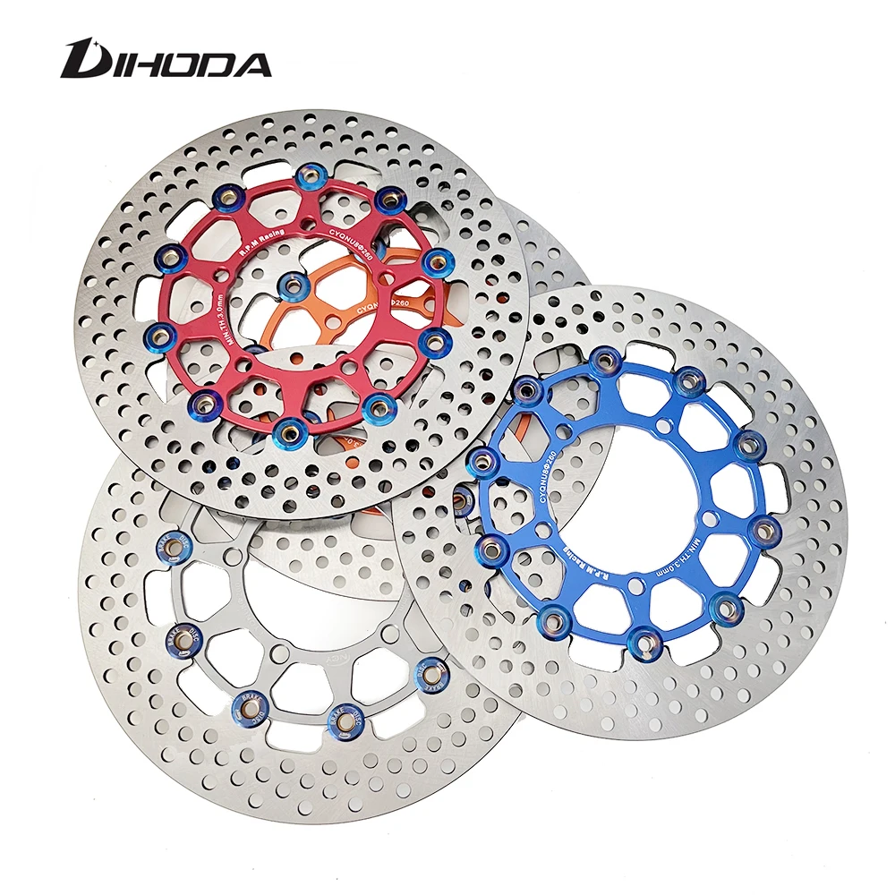 

5 mounting holes Motorcycle 260mm Aluminum Alloy Floating brake disc brake pads Rapid cooling arm Front and Rear disk brake