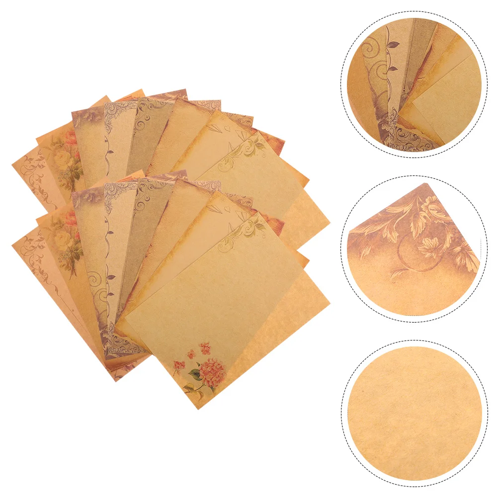 

Paper Stationery Writing Floral Stationary Letter Retro Kraft Envelopessupplies Border Set Vintage Office School Blank Sets