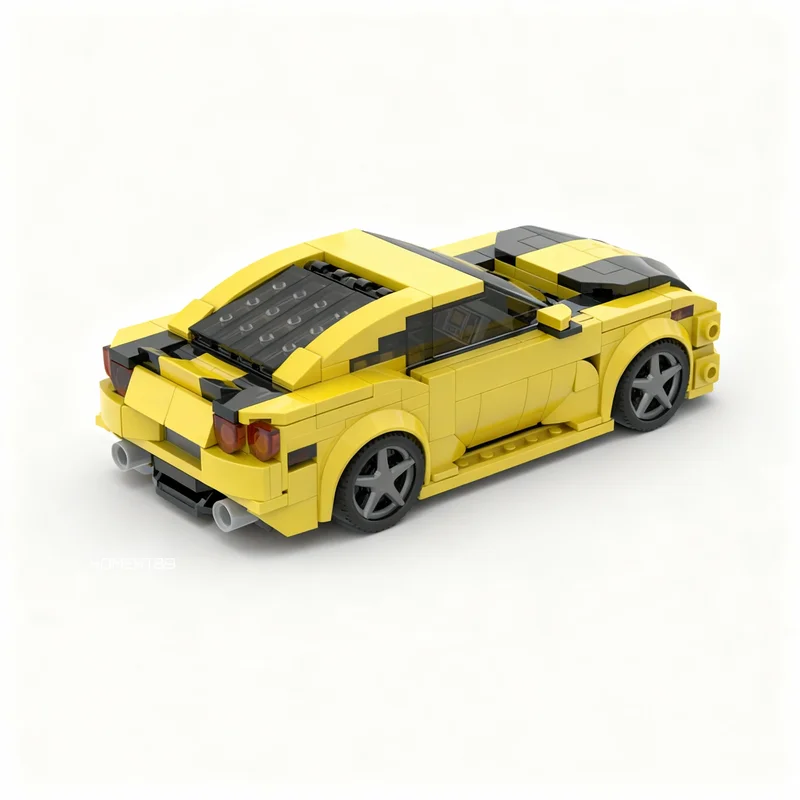 Фото 333 детали MOC City Champions Camaro SS Bumblebee, модель из строительных блоков, рождественские подарки, конструктор, игрушка для творчества, подарок на день рождения, художественная экспозиция своими руками. №4