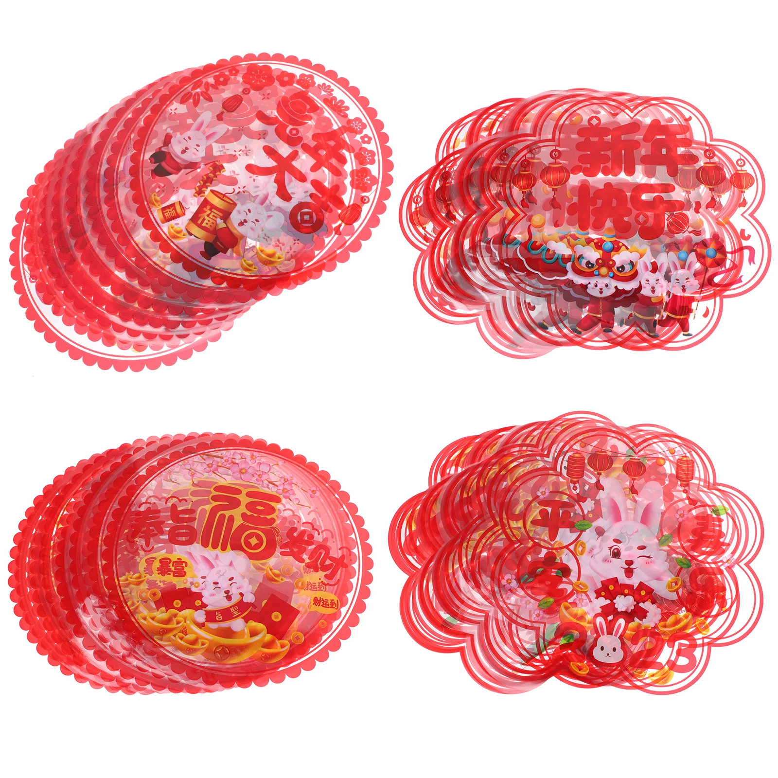 

Year Window New Sticker Chinese Spring Festival Wall Stickers Doorfu Rabbitthe Clings Couplet Decoration Decor Cling Decal