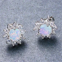 exquisite beautiful and luxurious color aobao womens silver earrings bridal gifts engagement wedding jewelry