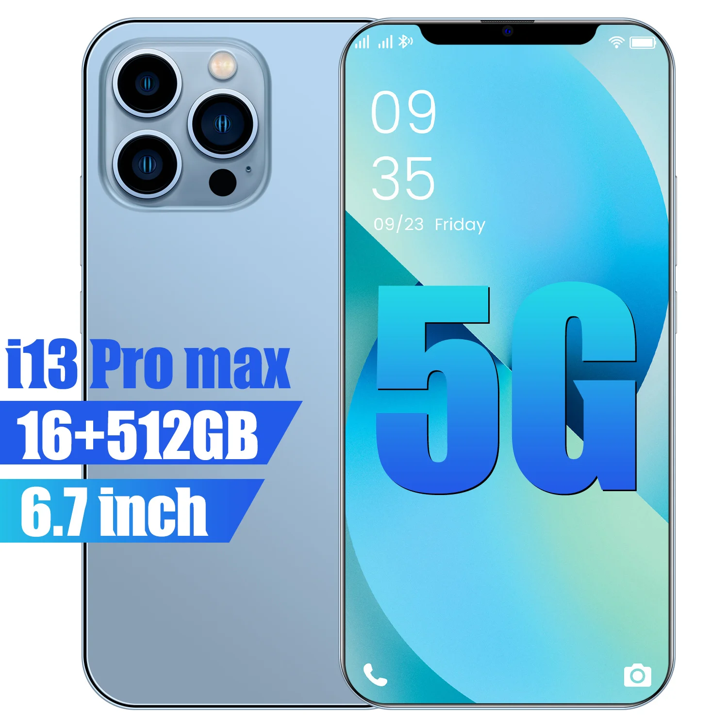 global version i13 pro max smartphone 16gb512gb unlocked mobile phones 3264mp camera android11 5g 6000mah cell phone new free global shipping