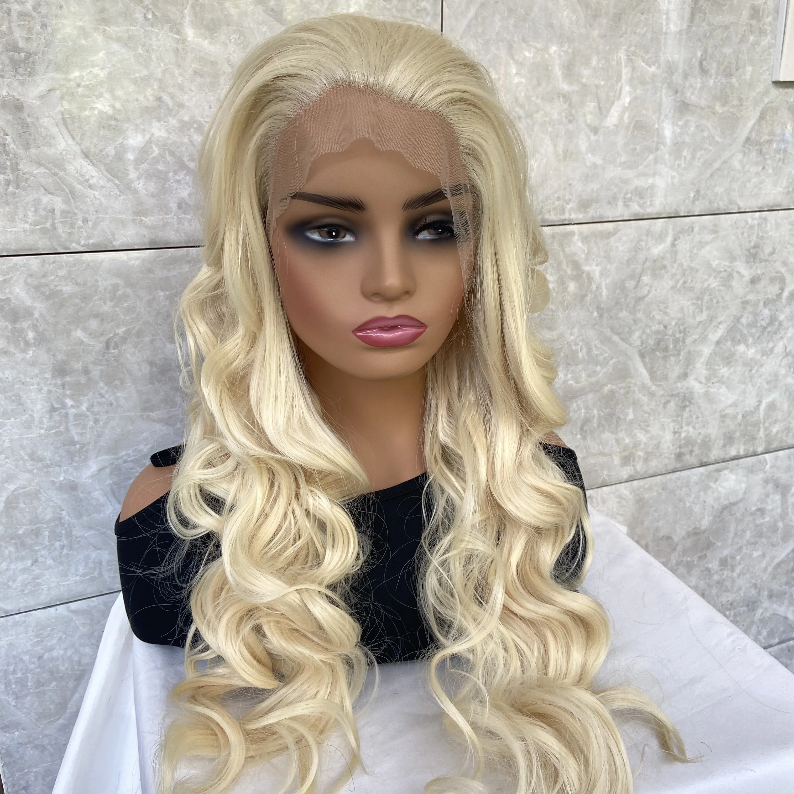 Модные длинные волнистые человеческие волосы на шнуровке спереди парики теплые