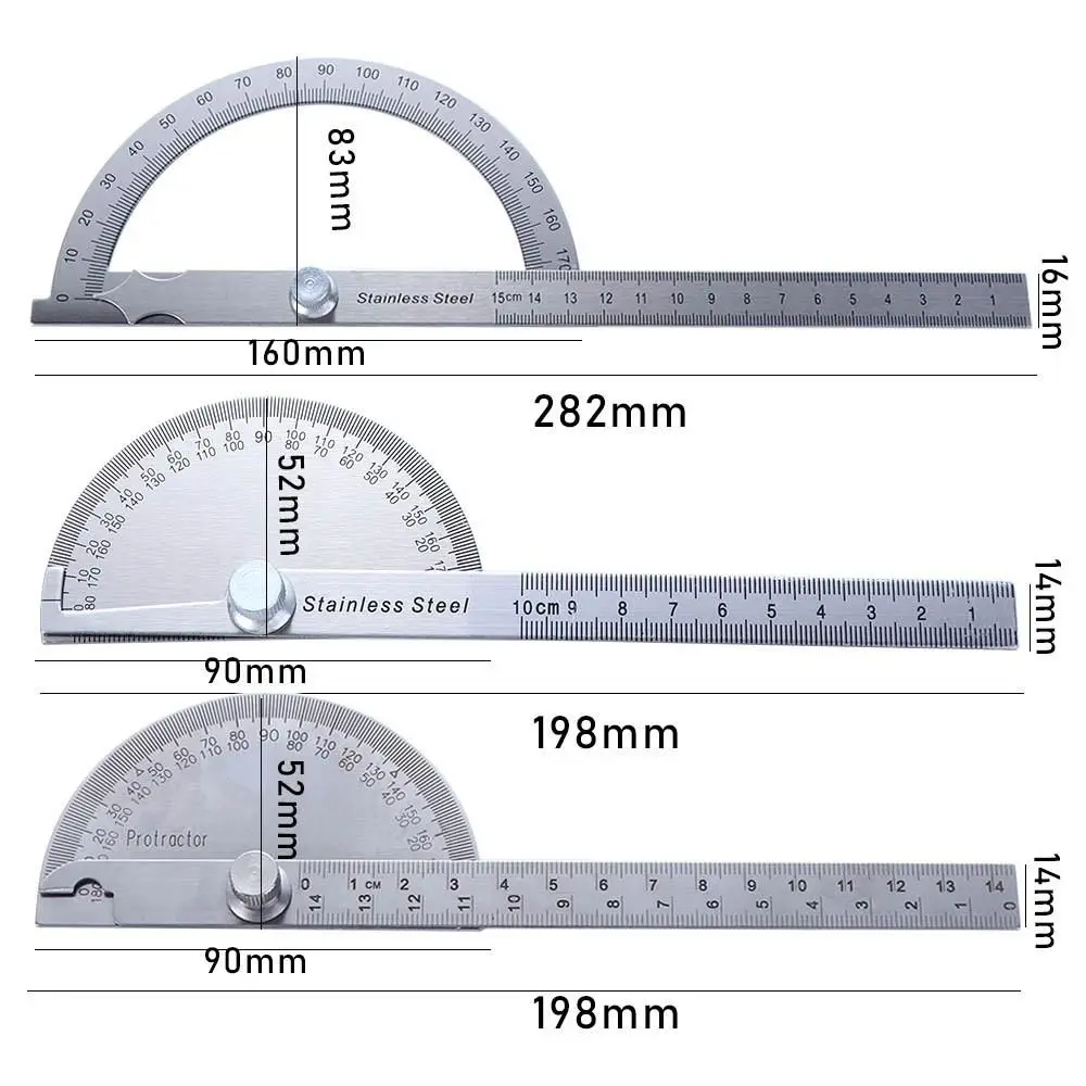 

Tools Caliper Stainless Steel Measuring Ruler Round Head Adjustable Protractor Protractor 180 Degree Protractor Angle Ruler