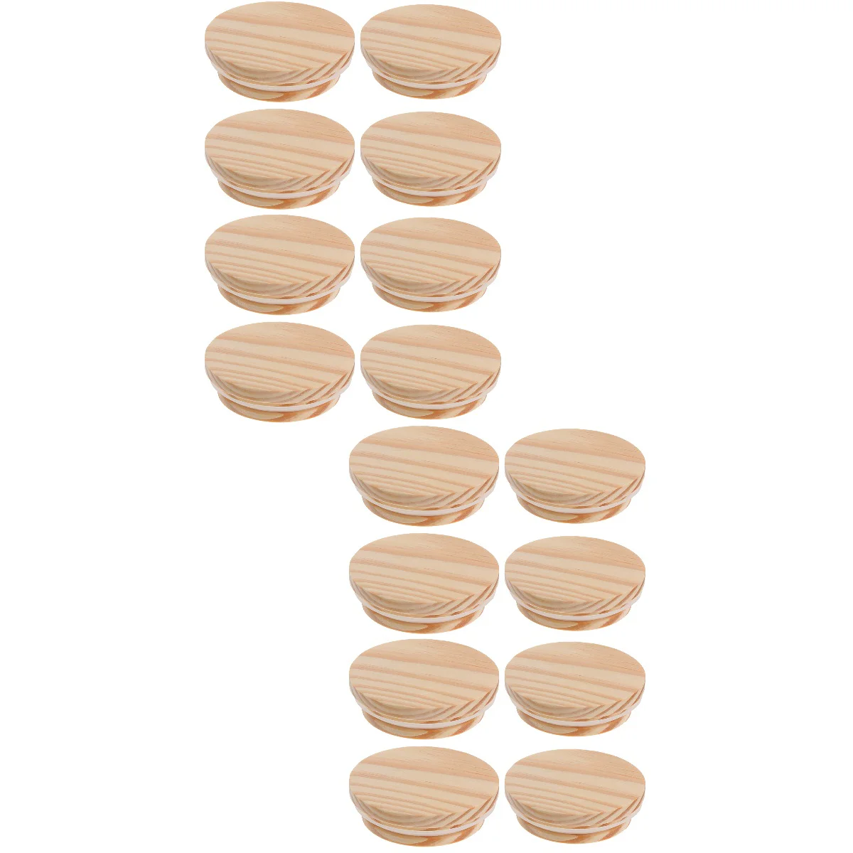 

16 Pcs Airtight Jar Wooden Lid Glass Mason Jars Cup Can Sealing Lids Simple Cover